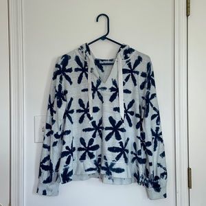 tie-dye lightweight hooded summertime sweater LOFT